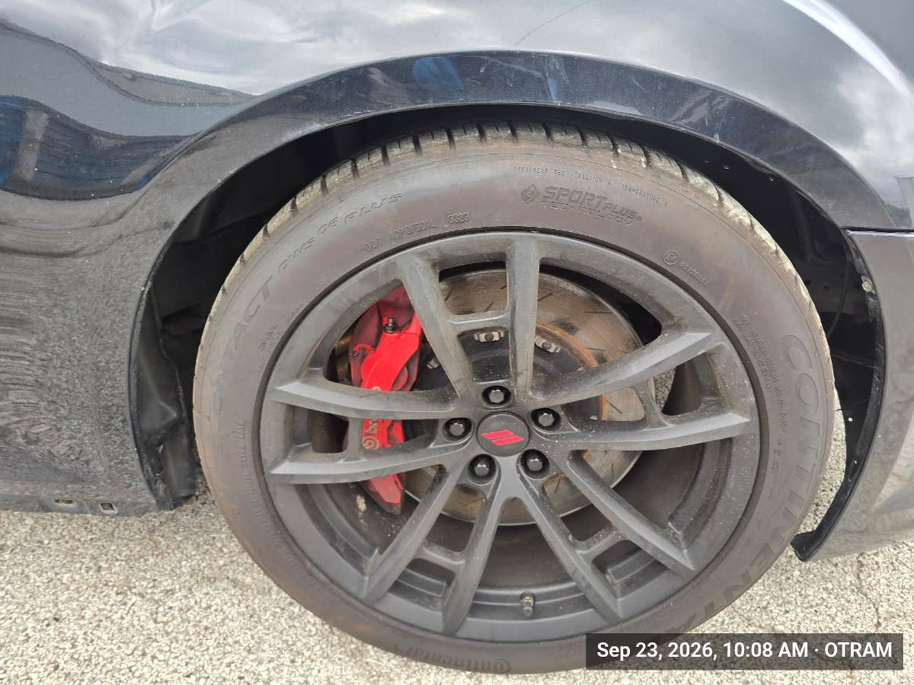 Wheel and tire tread photographed during a real OTRAM inspection