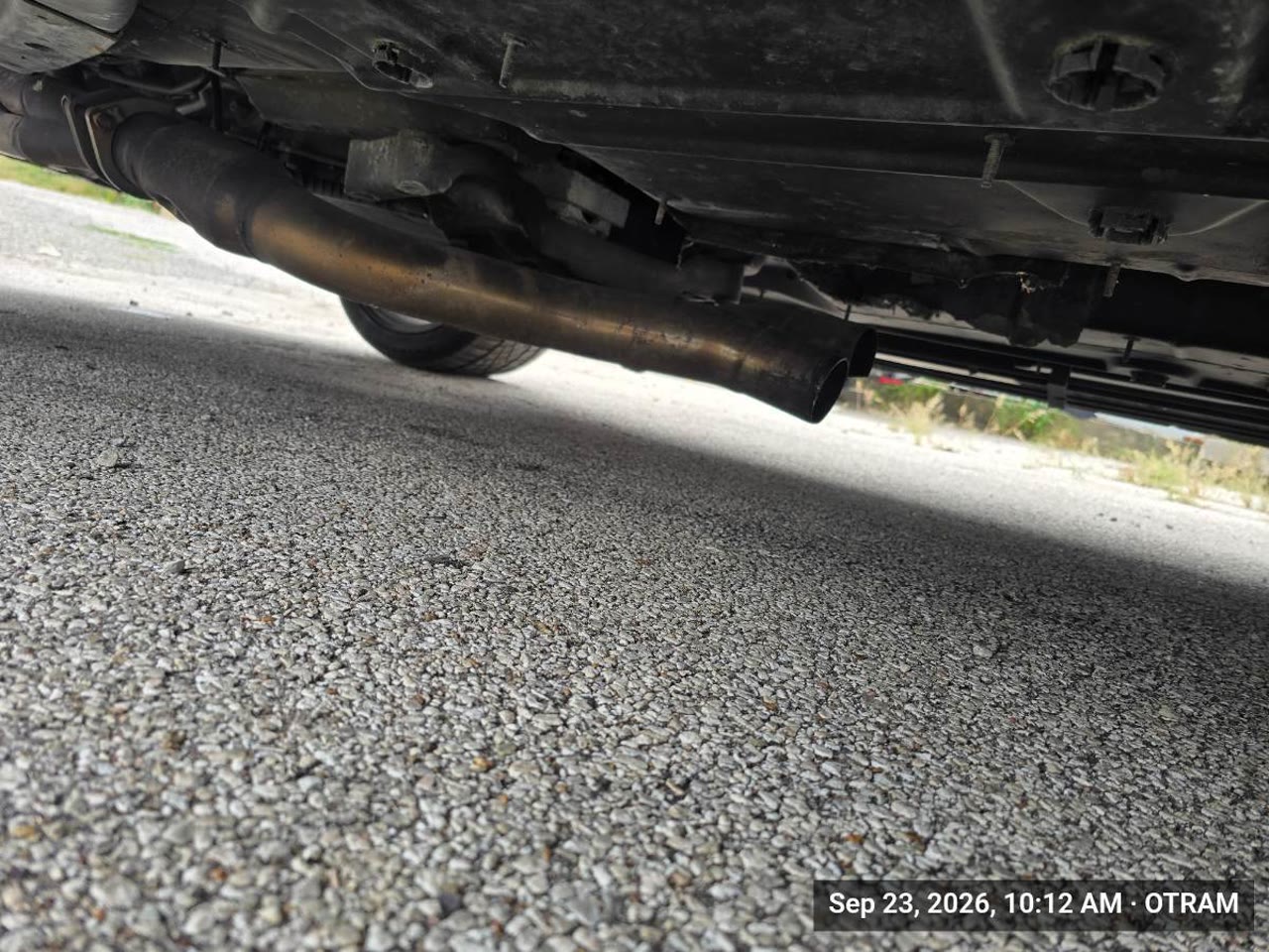 The underside of a car photographed during a real OTRAM inspection